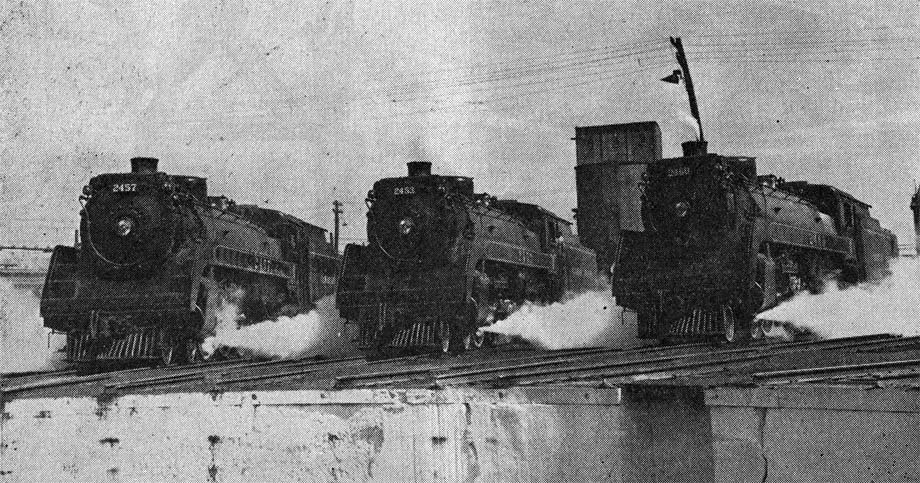 Three Pacific locomotives.