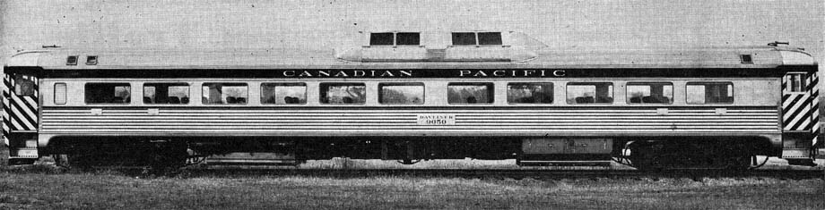 Side view of "Dayliner" self-propelled diesel rail car number 9050.