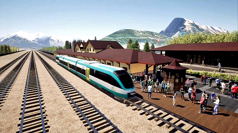 An artist's conception image at the Banff station.