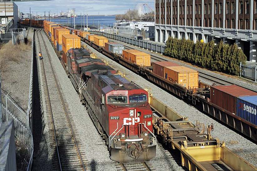 A container train at Montreal.