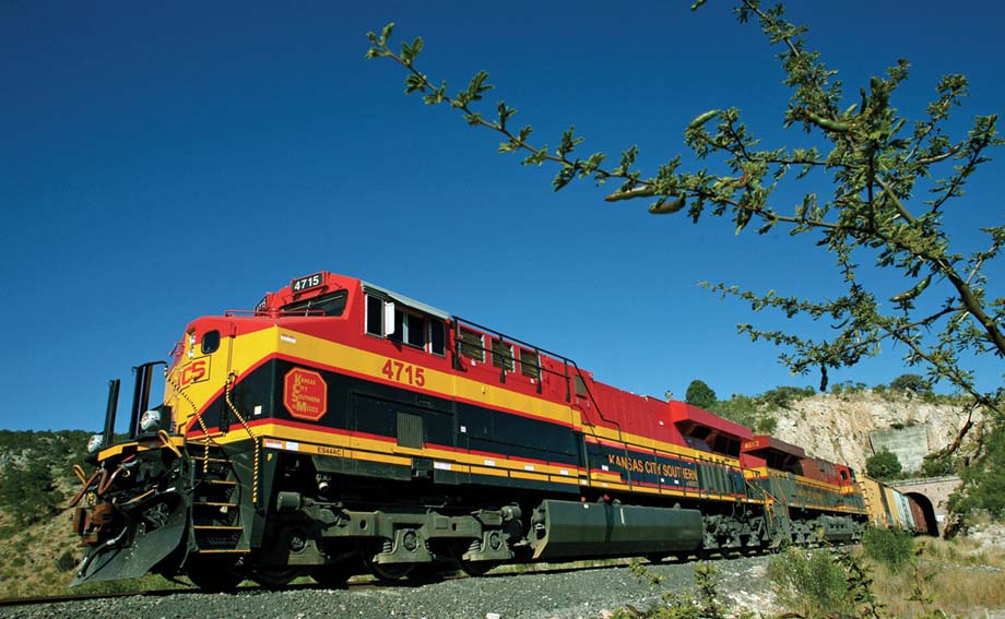 A Kansas City Southern freight train.