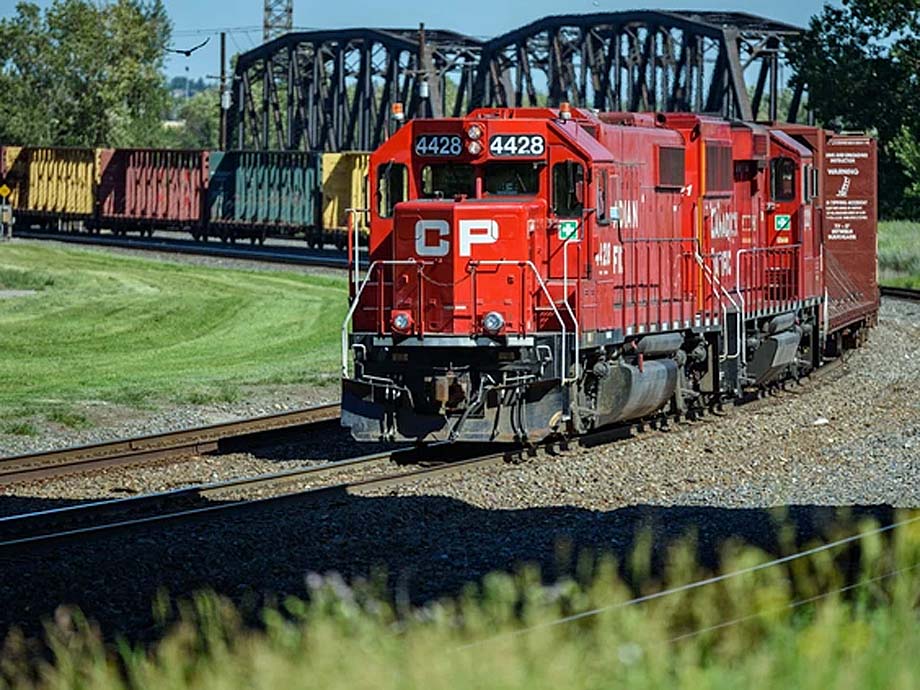 A Canadian Pacific train in Calgary.