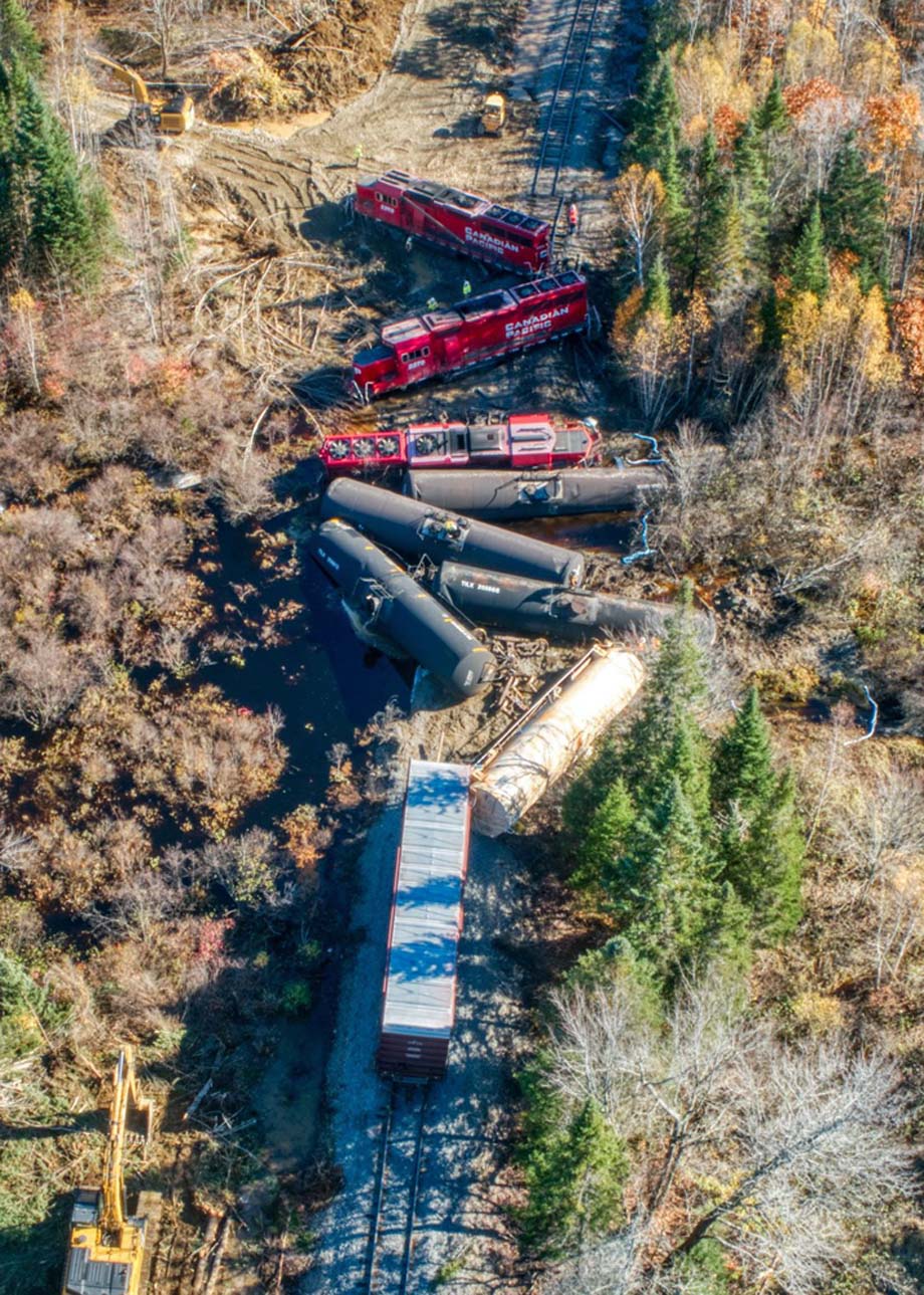 Drone image of the CP derailment.