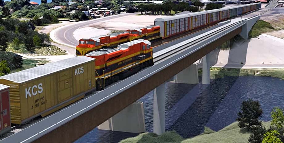 An arist's rendering of a new KCS span over the Rio Grande River.