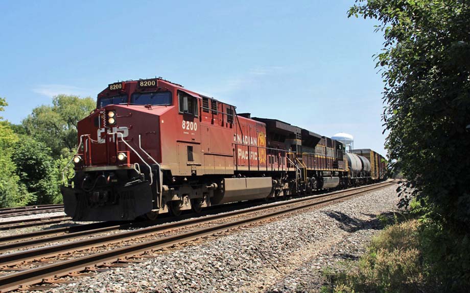 A CP manifest freight at Deerfield, Illinois.