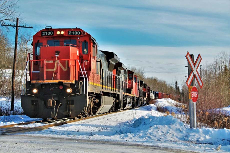 A CN mixed freight train.
