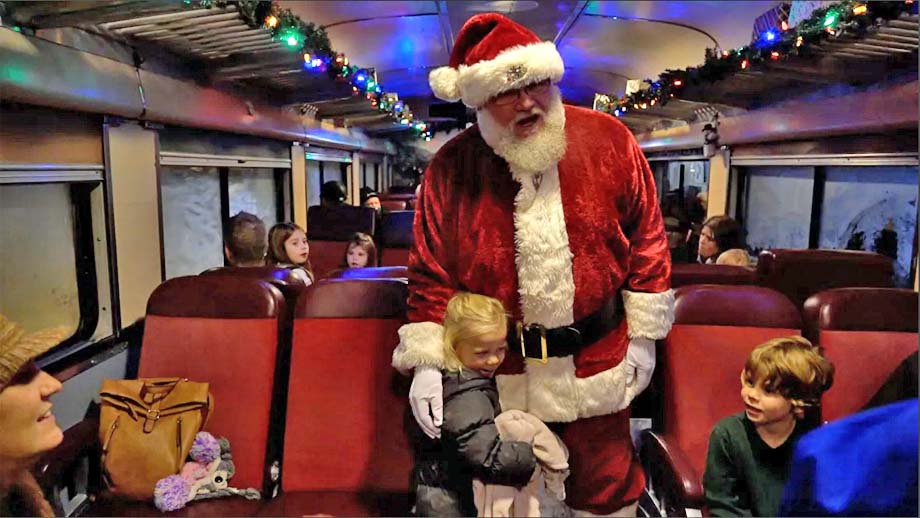 Santa Claus always finds his way onboard the Christmas Express.