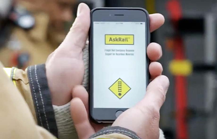 The AskRail app on a smartphone.