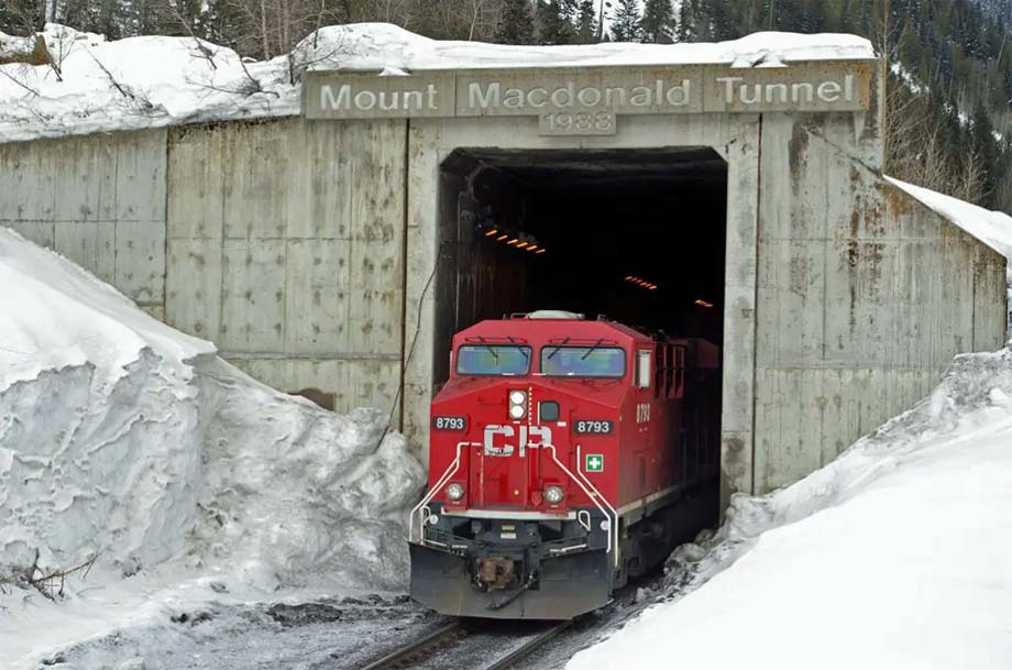 The western portal of the Mount Macdonald Tunnel.