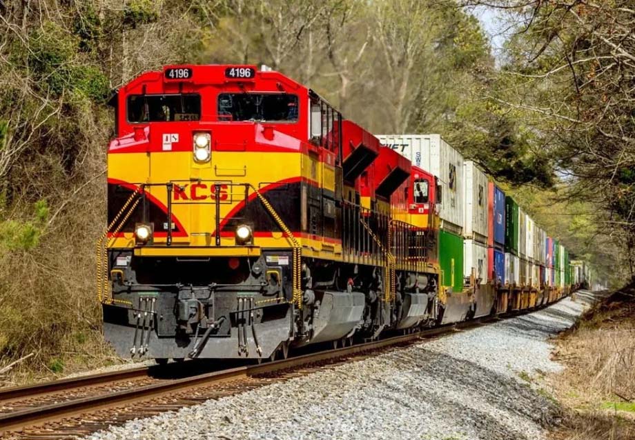 A Kansas City Southern container train.