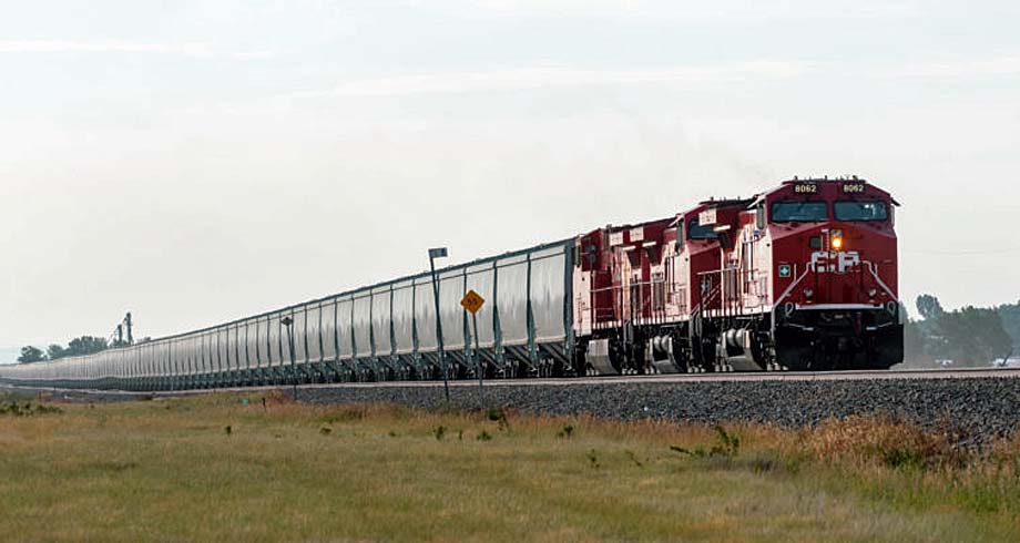 A Canadian Pacific unit grain train.
