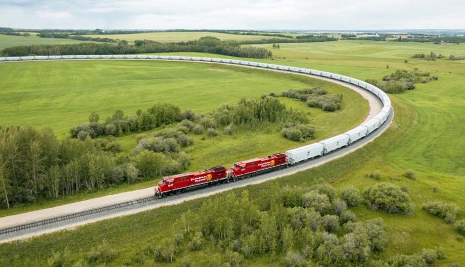 A Canadian Pacific unit grain train.