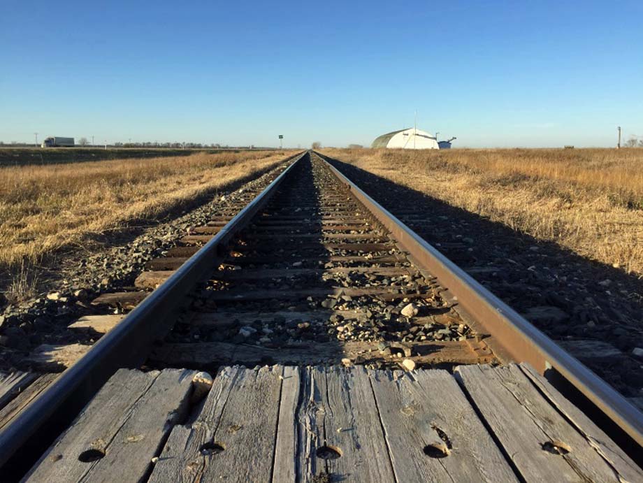A prairie railway track.