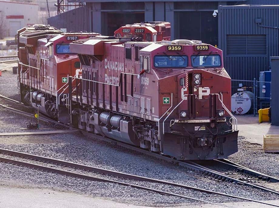 Locomotives in Calgary's Alyth Yard.