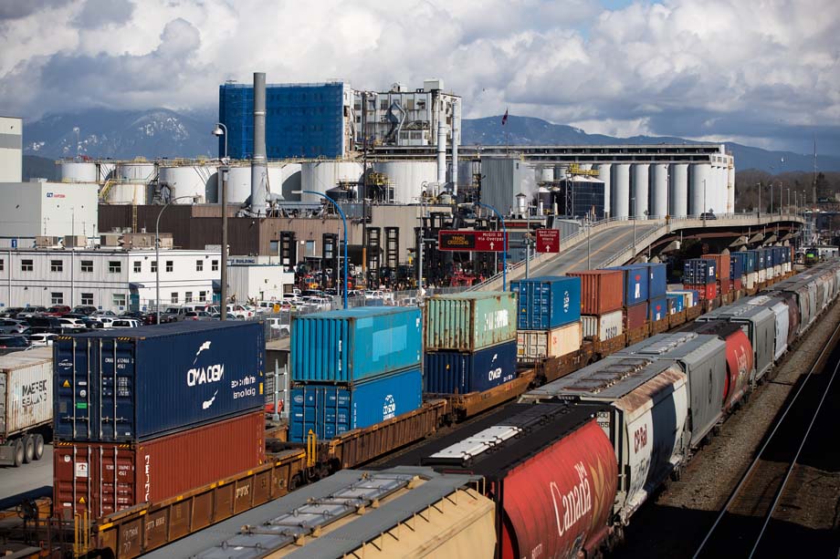 Trains at the Port of Vancouver.