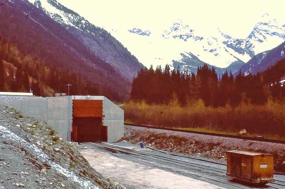 The west portal of the Mount Macdonald Tunnel.