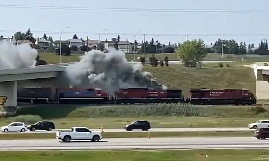 The train heading northbound out of Calgary.
