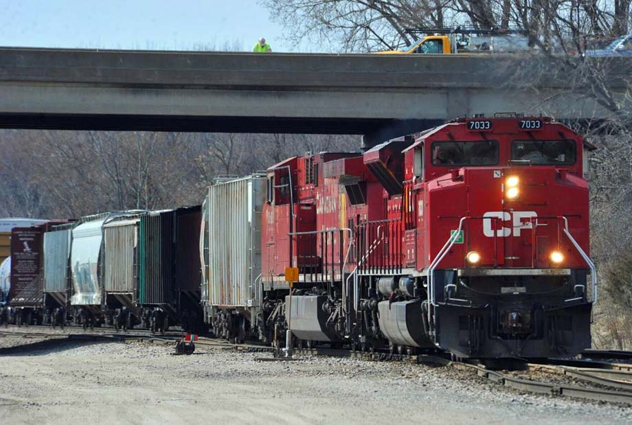 A CPKC freight train.