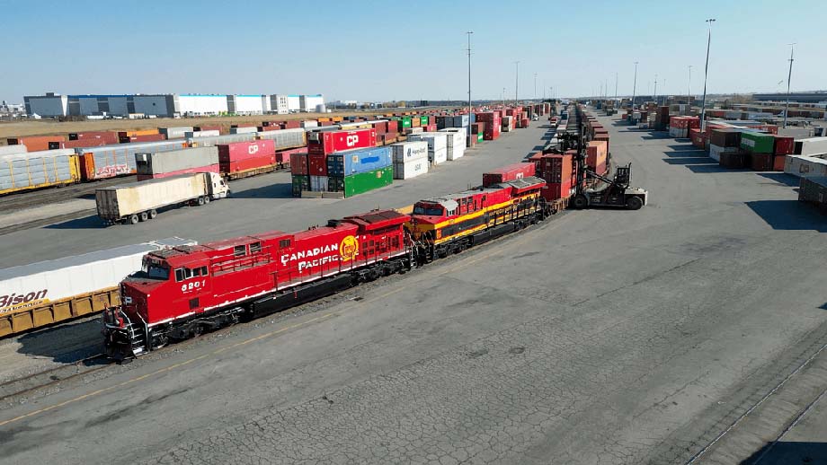 A CPKC container train.
