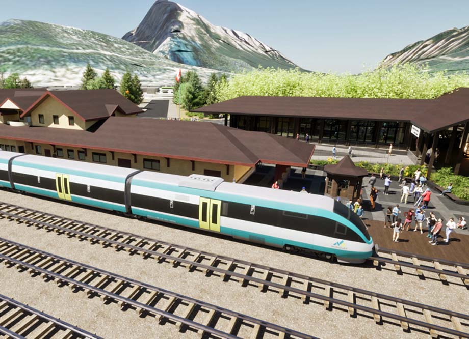 An artist's image of Banff Station.