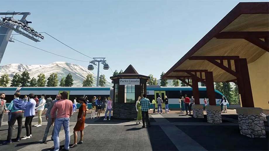 An artist's conception image of Banff station.