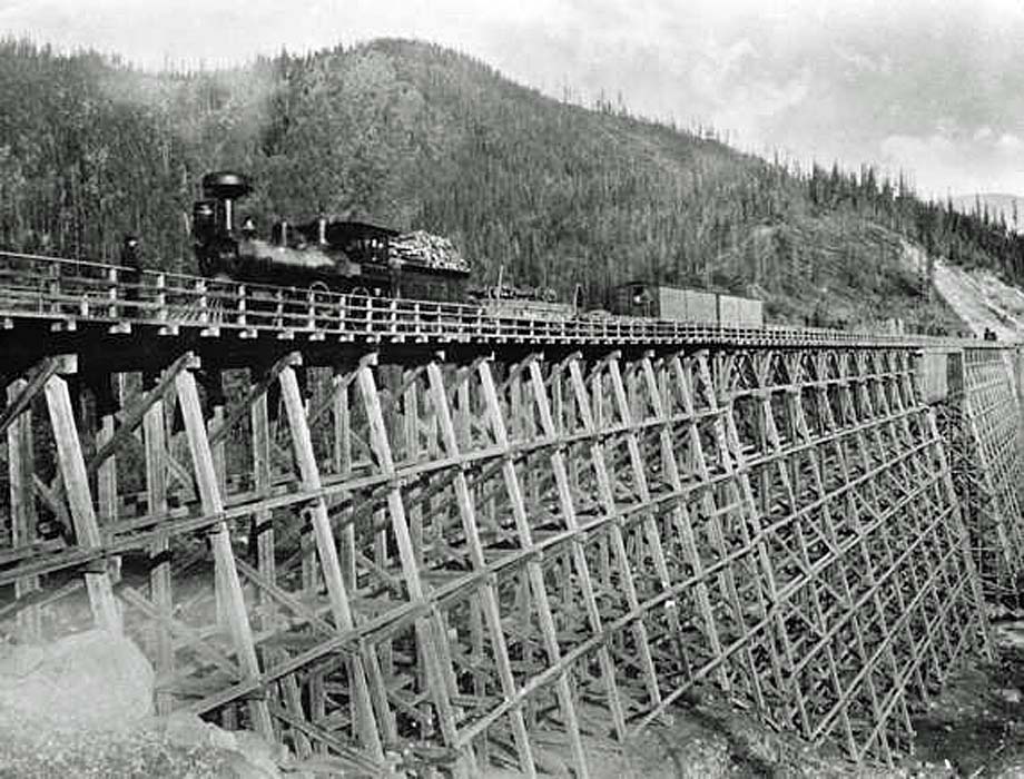 A CP train, possibly on the Mountain Creek trestle.