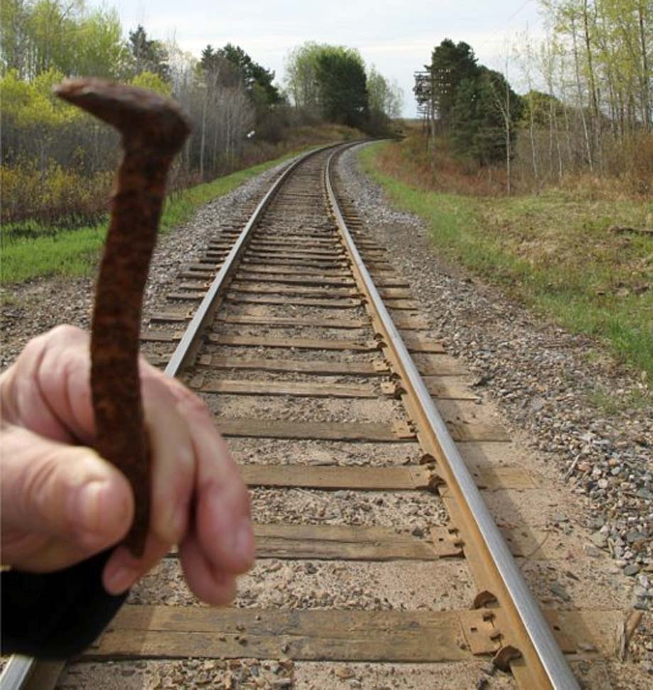 A railway spike.