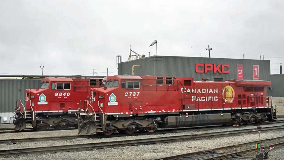 Two CPKC locomotives.