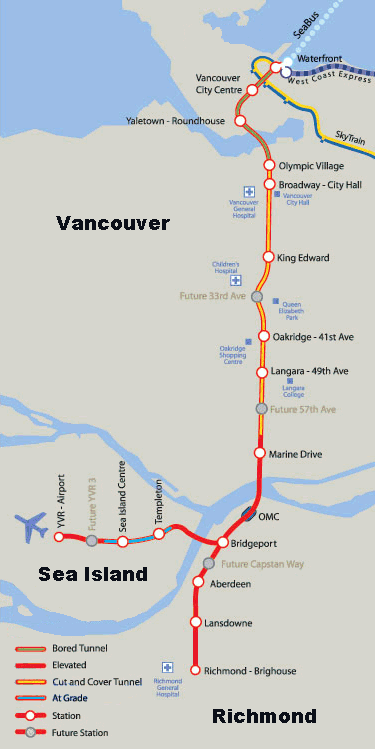  Canada Line route map 